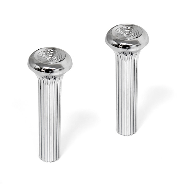 eClassics 1968-1970 Oldsmobile Cutlass Door Lock Knob Ribbed Chrome Pair