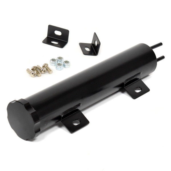 eClassics 1986-1993 Ford Mustang Radiator Overflow Tank Kit Stainless Steel Black 14oz