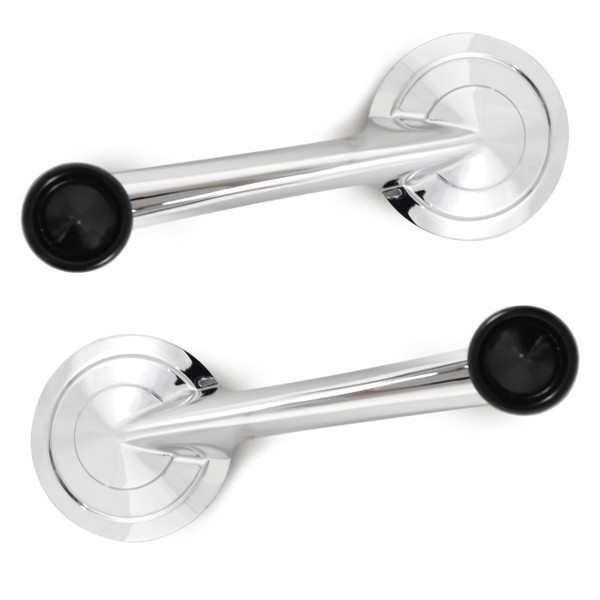 eClassics 1952-1956 Ford Mainline Door Window Handle With Black Knob Pair
