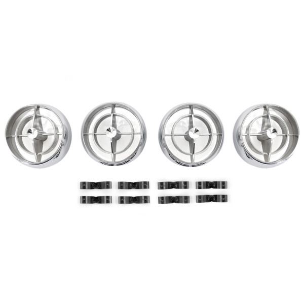 ACP FM-ACB01A 1963 Mercury Meteor Air Conditioner Fan Register 4 Piece Set With 8 Clips For Underdash Hang-On Unit