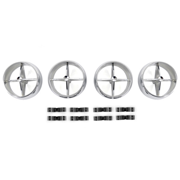 ACP FM-ACB02A 1966 Ford Mustang Air Conditioner Fan Register 4 Piece Set With 8 Clips For Underdash Hang-On Unit