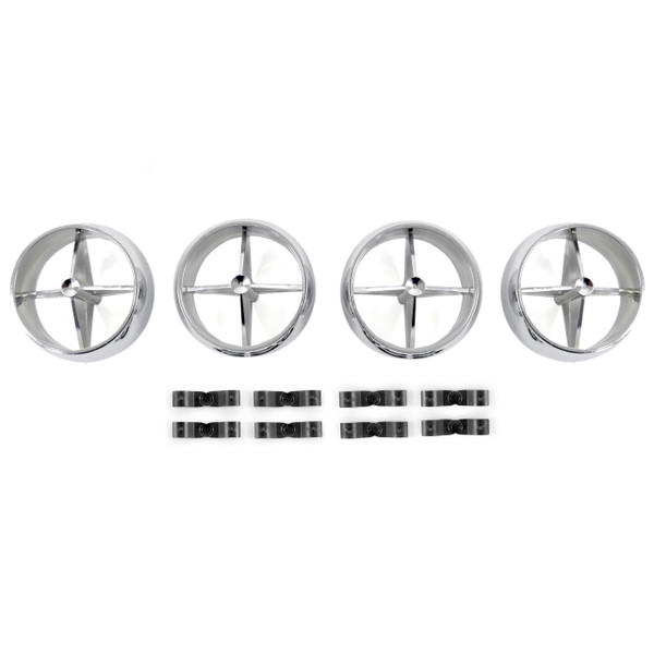 ACP FM-ACB02A 1966 Ford Ranchero Air Conditioner Fan Register 4 Piece Set With 8 Clips For Underdash Hang-On Unit
