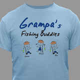 Personalized T-Shirt - GrandPa's Fishing Buddies (Blue)