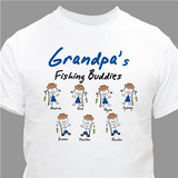 Personalized T-Shirt - GrandPa's Fishing Buddies (White)