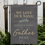 Beautiful garden flag personalized just for you.