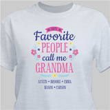 Personalized Grandma's "Favorite People" T-Shirt - Gray