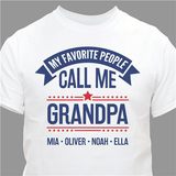 Personalized "Favorite People" T-Shirt for GrandPa - White