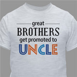 Personalized T-shirt for great brothers that get promoted to Uncle in Grey.
