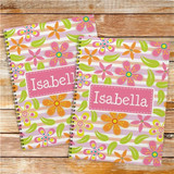 Set of two floral notebooks will send your favorite girl off to school in style, personalized just for her.