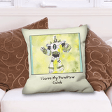 Grandkid Artwork and Special Message Pillow for Grandpa