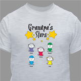 Personalized T-Shirt - GrandPa's Stars - Gray