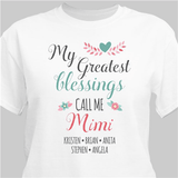 Personalized for Grandma: "My Greatest Blessings" T-Shirt
