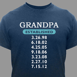Personalized T-Shirt for GrandPa ... Established, in Navy Blue