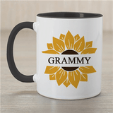 Personalized Two-Tone Sunflower Mug for Grandma