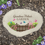 Personalized "Flower Garden" Flat Garden Stone for Grandma.