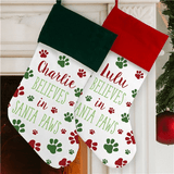 Personalized "Believes in Santa Paws" Christmas Stocking!