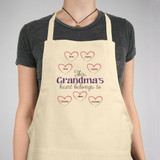 Personalized apron This Heart Belongs To, in natural.