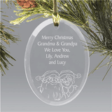 Personalized Santa and Mrs. Claus Glass Ornament