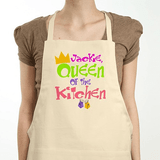 Personalized apron for the Queen of the Kitchen in natural.