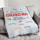 Personalized Grandma Tapestry/Throw Blanket, We Love You ...