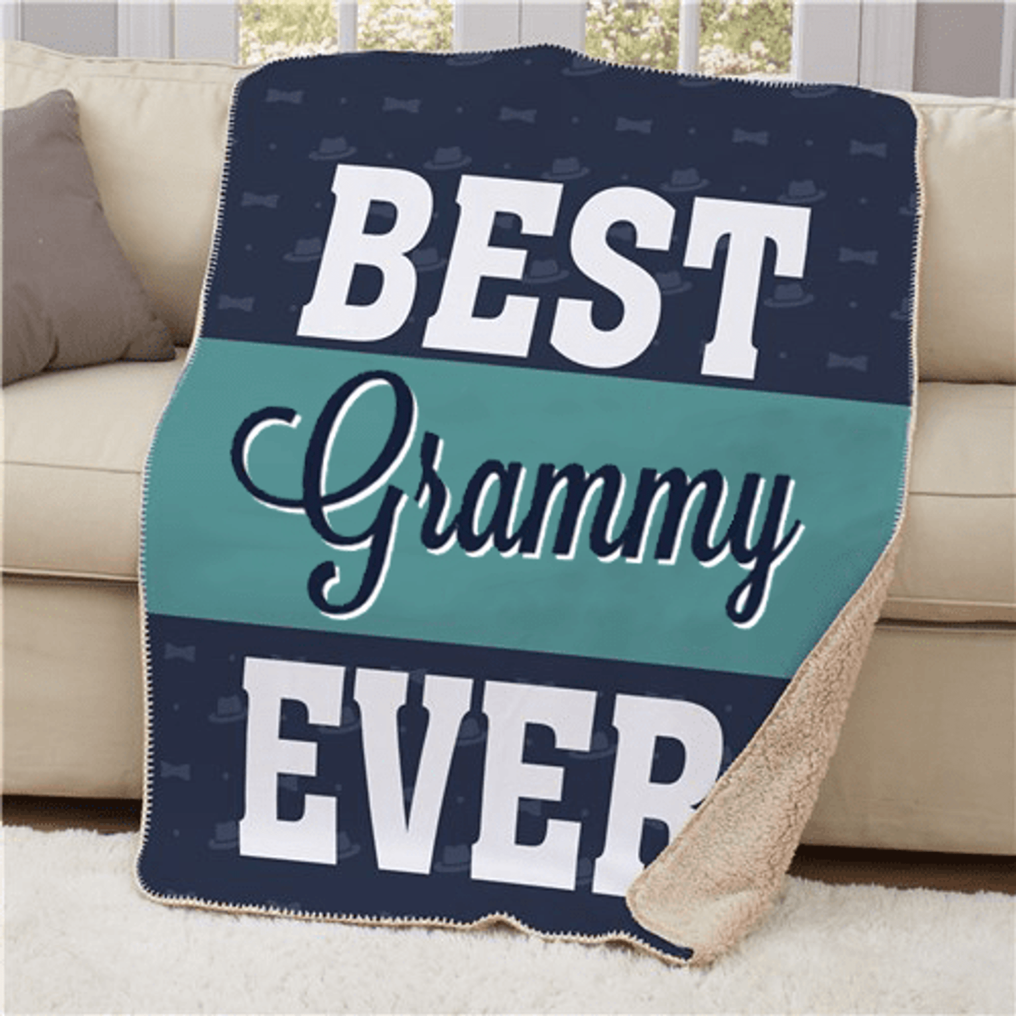 Personalized Sherpa Blanket For The Best Grandma Ever The BananaNana Shoppe