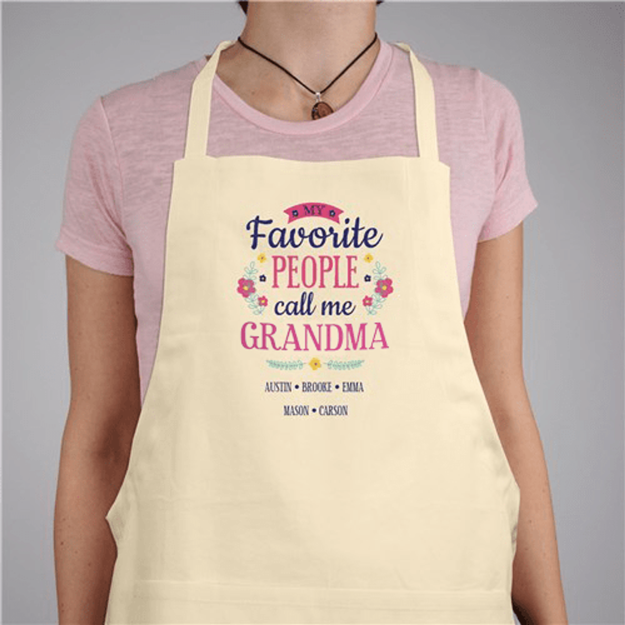 First Mom Now Grandma Personalized Grandma Apron