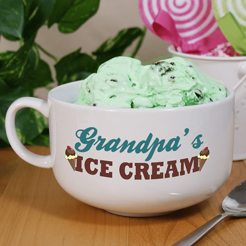 Personalization Universe Custom Ice Cream Shoppe 14 oz. Bowl - Heavyweight  Stoneware, Chip-Resistant, Personalized with Any Name - Perfect Couples