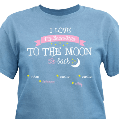 Personalized Grandma T-Shirt - To the Moon & Back - The BananaNana Shoppe