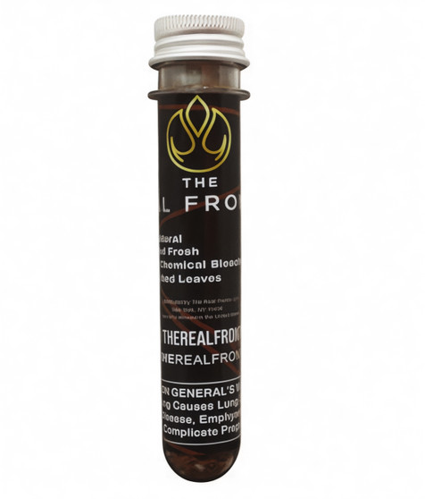 lend of dried and crushed dark fronto leaves in tube.