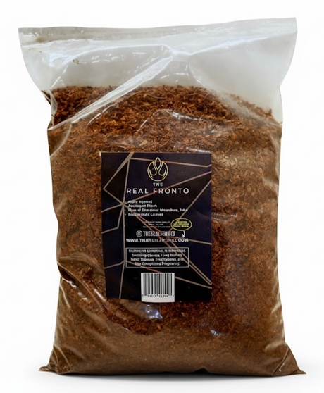 An all-natural blend of dried and crushed dark fronto leaves. Each bag contains approx 450 grams of crushed grabba in a resealable air-tight bag.