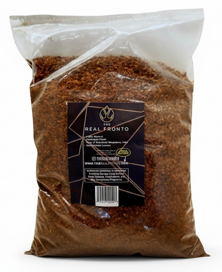 An all-natural blend of dried and crushed dark fronto leaves. Each bag contains approx 450 grams of crushed grabba in a resealable air-tight bag.