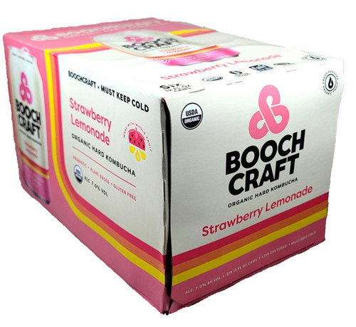 Boochcraft Organic Strawberry Lemonade Organic Kombucha 6pk-12oz Can