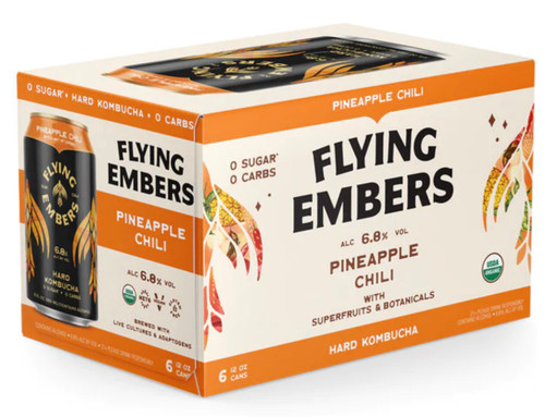 Flying Embers Pineapple Chili Hard Kombucha 6pk-12 oz Can