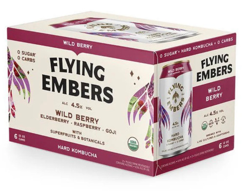 Flying Embers Wild Berry Kombucha 6pk-12oz Can