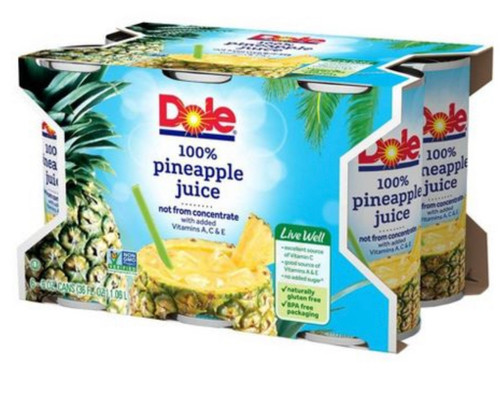 Dole Pineapple Juice 4pk-6oz Can
