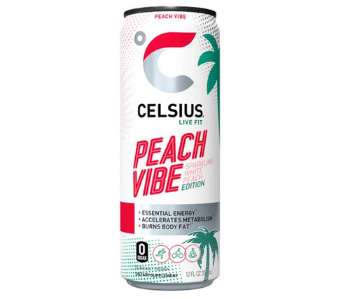 Celsius Peach Vive 12 oz Can