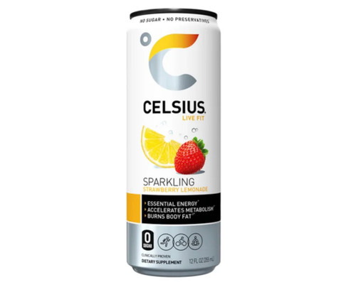 Celsius Strawberry Lemonade 12 oz Can