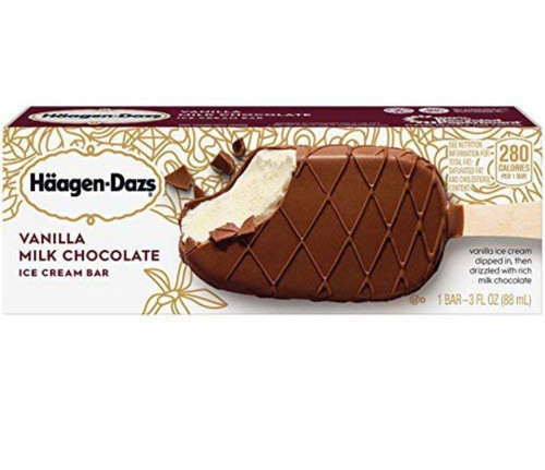 Haagen Dazs Vanilla Milk Chocolate Ice Cream Bar 3 oz