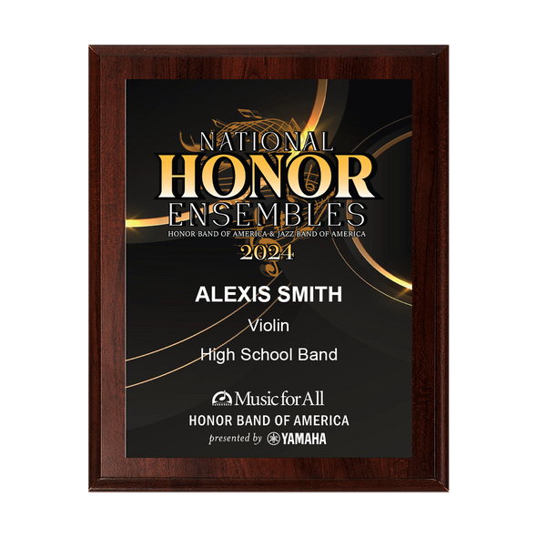 2024 MfA National Honor Ensembles 8x10 Plaque