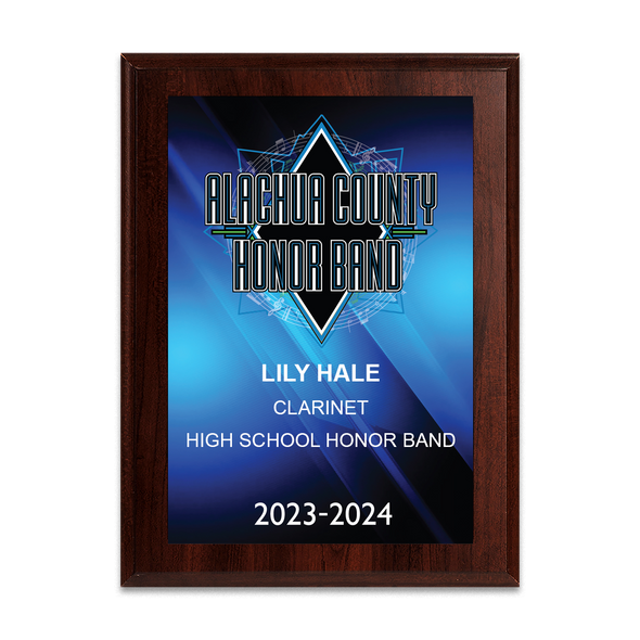 2023-2024 Alachua County Honor Band  6x8 Plaque