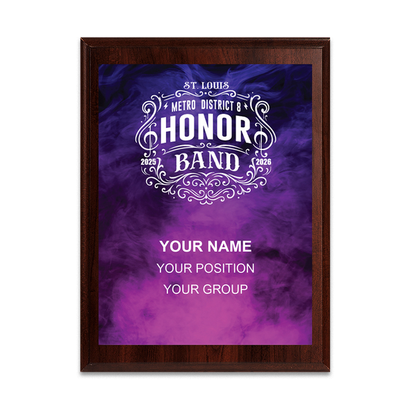 2025-2026 St. Louis Metro District 8 Honor Band 6x8 Plaque