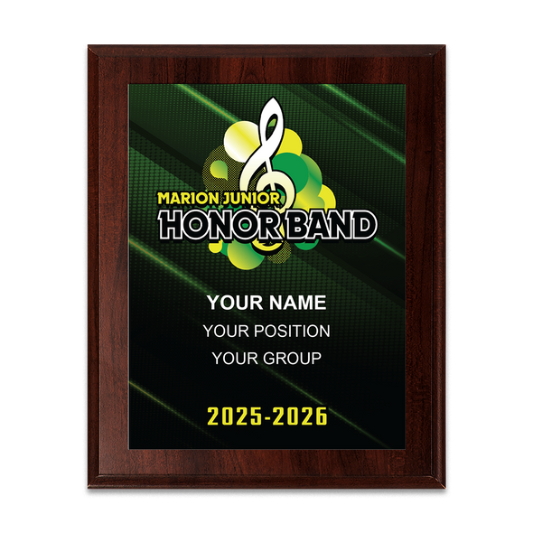 2025-2026 Marion Junior Honor Band 6x8 Plaque