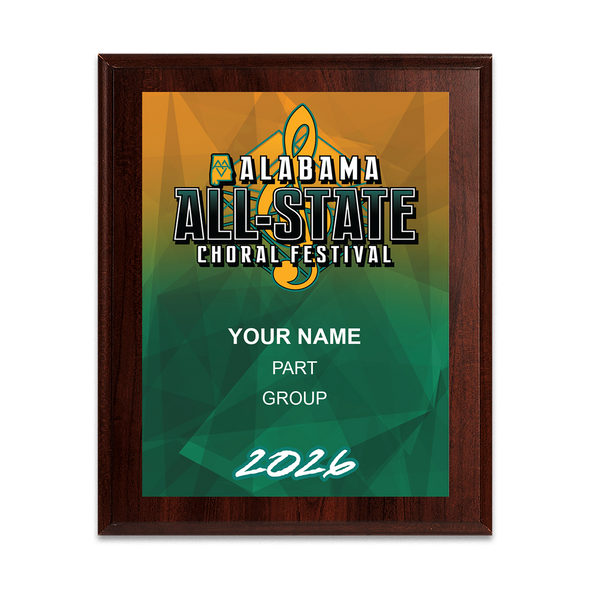 2026 AVA All-State Choir Festival 8x10 Plaque