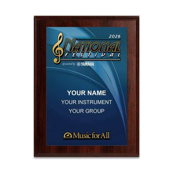 2026 Music for All National Festival 6x8 Plaque