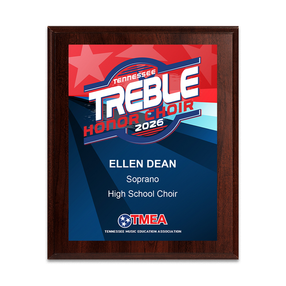 2026 TnMEA Treble Choir 8x10 Plaque