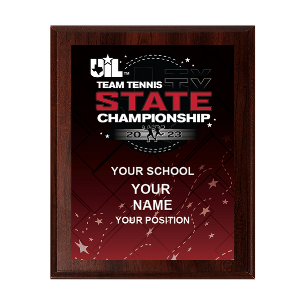 2023 UIL State Team Tennis Championships 8x10 Plaque