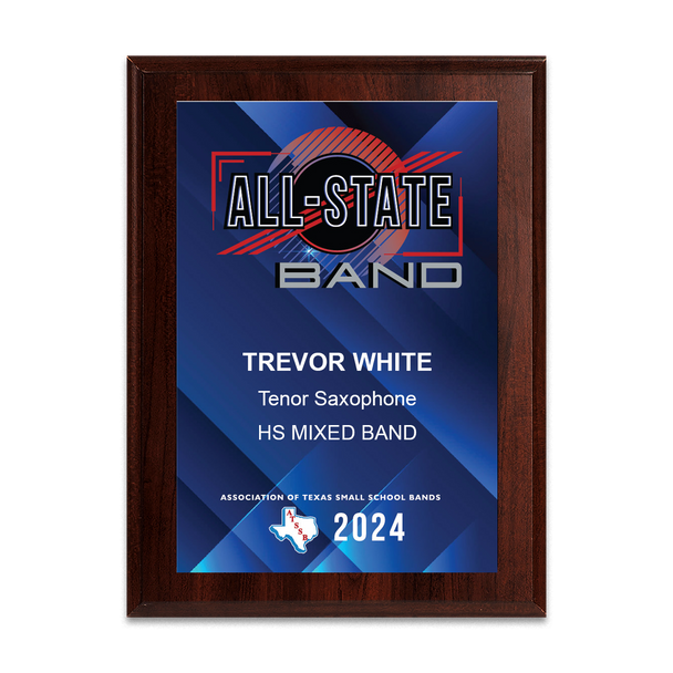 2024 ATSSB All-State Band 8x10 Plaque