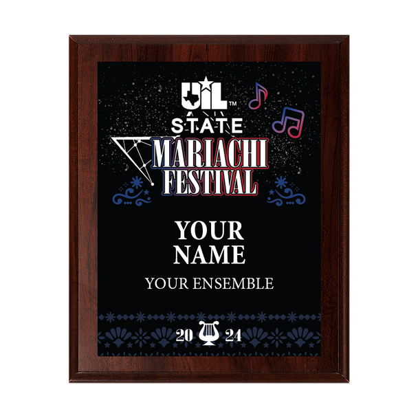 2024 UIL Mariachi State Festival 8x10 Plaque