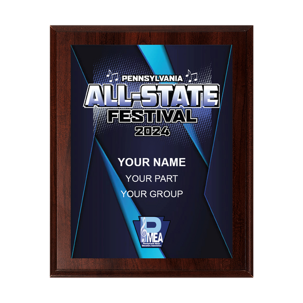 2024 PMEA All-State 8x10 Plaque