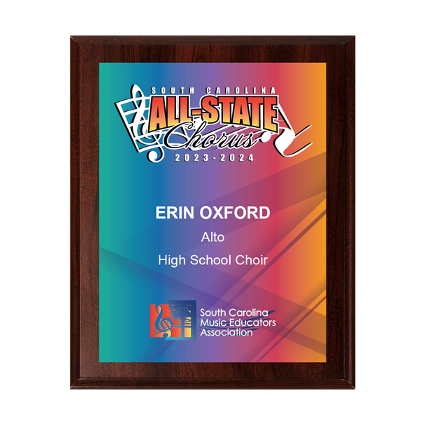 2024 SCMEA All-State Choir 8x10 Plaque